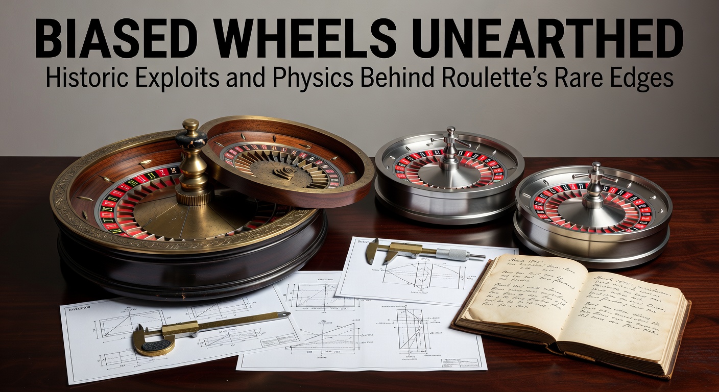 Vintage roulette wheel showing signs of wear and bias from decades of play