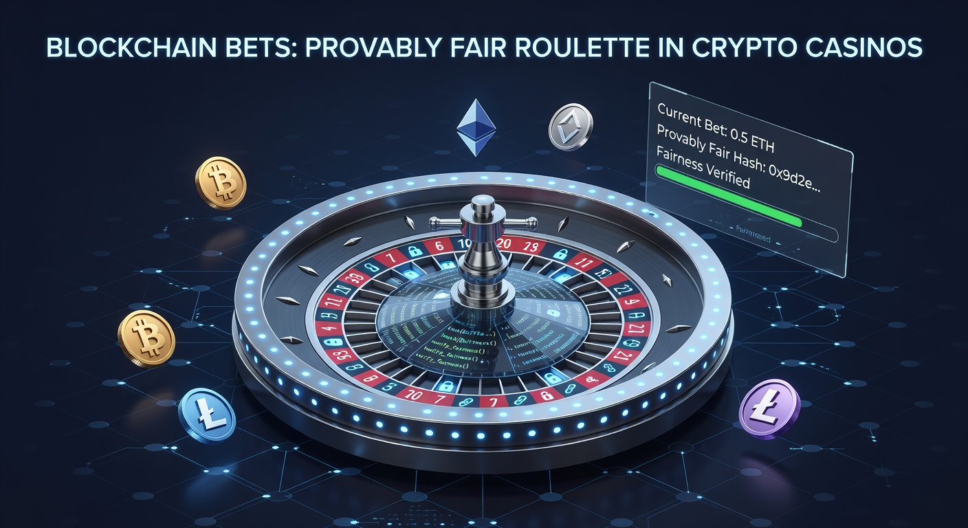 Digital roulette wheel spinning on a blockchain network, highlighting provably fair mechanics in crypto casinos