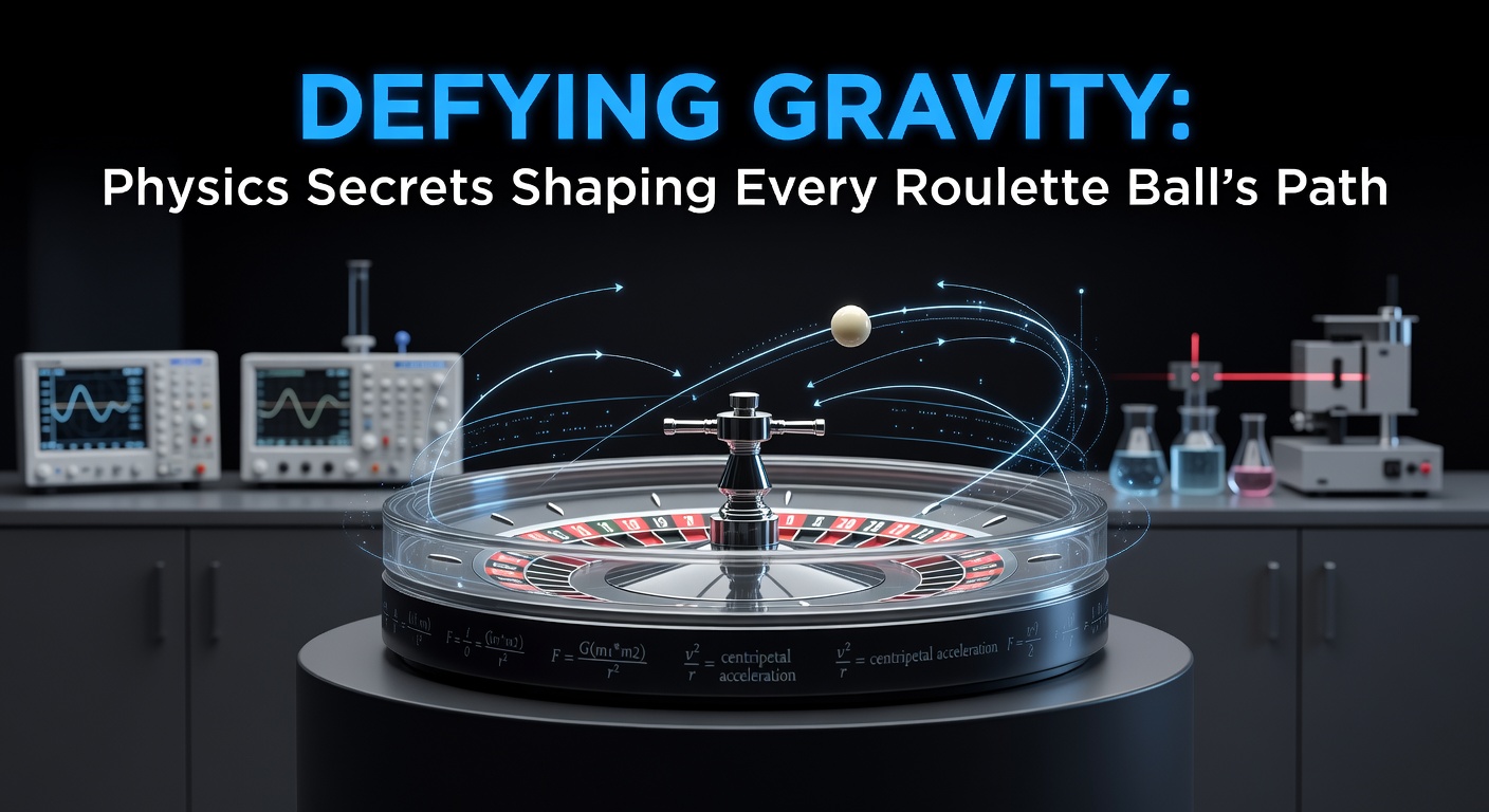 A close-up view of a roulette ball spinning inside a tilted wheel, illustrating the complex path influenced by gravity and friction