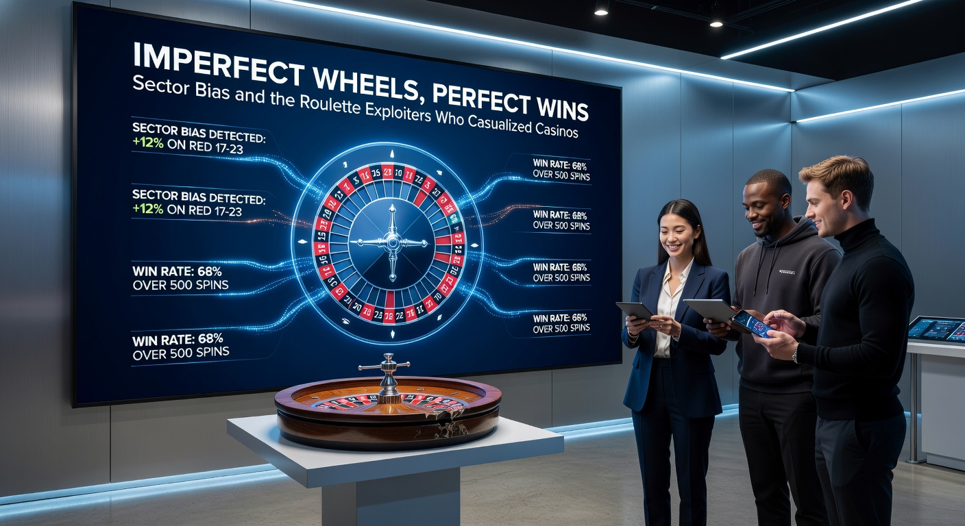 Modern casino surveillance monitoring a roulette table, with data charts overlay showing sector bias analysis in action