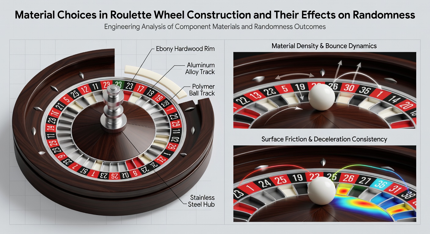 Cross-section diagram illustrating layered materials inside a professional roulette wheel