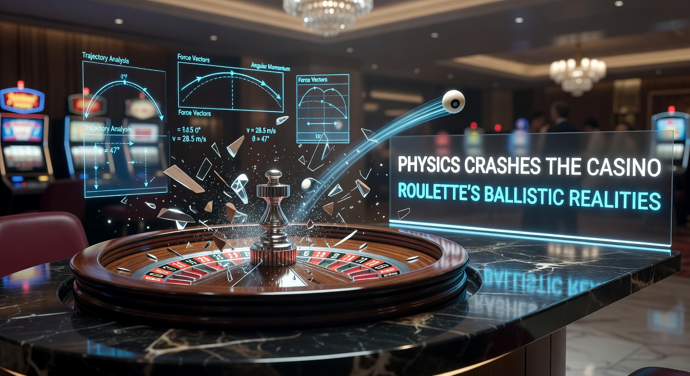 A roulette wheel spins rapidly with a white ball tracing a precise ballistic arc along the track, captured mid-motion to highlight the physics at play