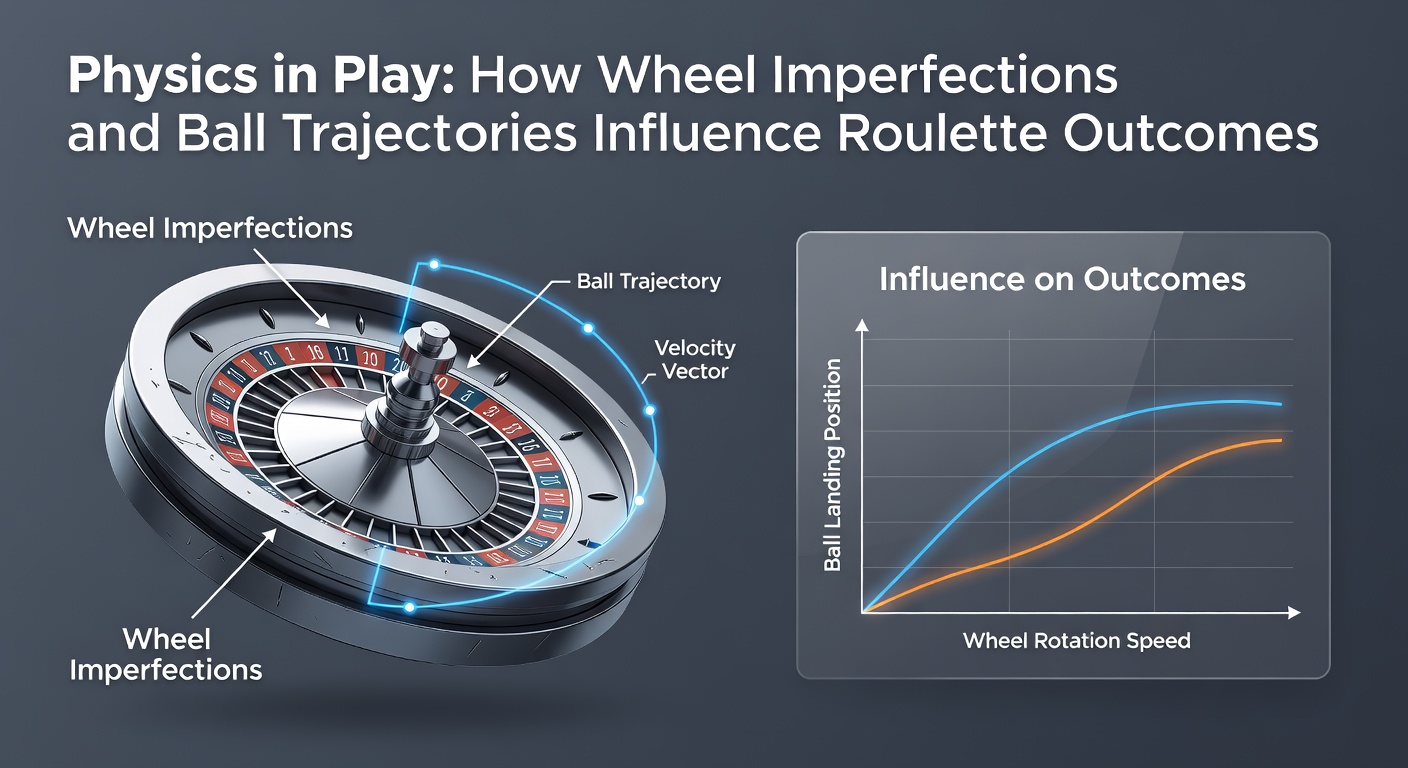 Close-up of a roulette wheel showing pockets and ball in motion, highlighting physical imperfections like tilted frets and uneven surfaces