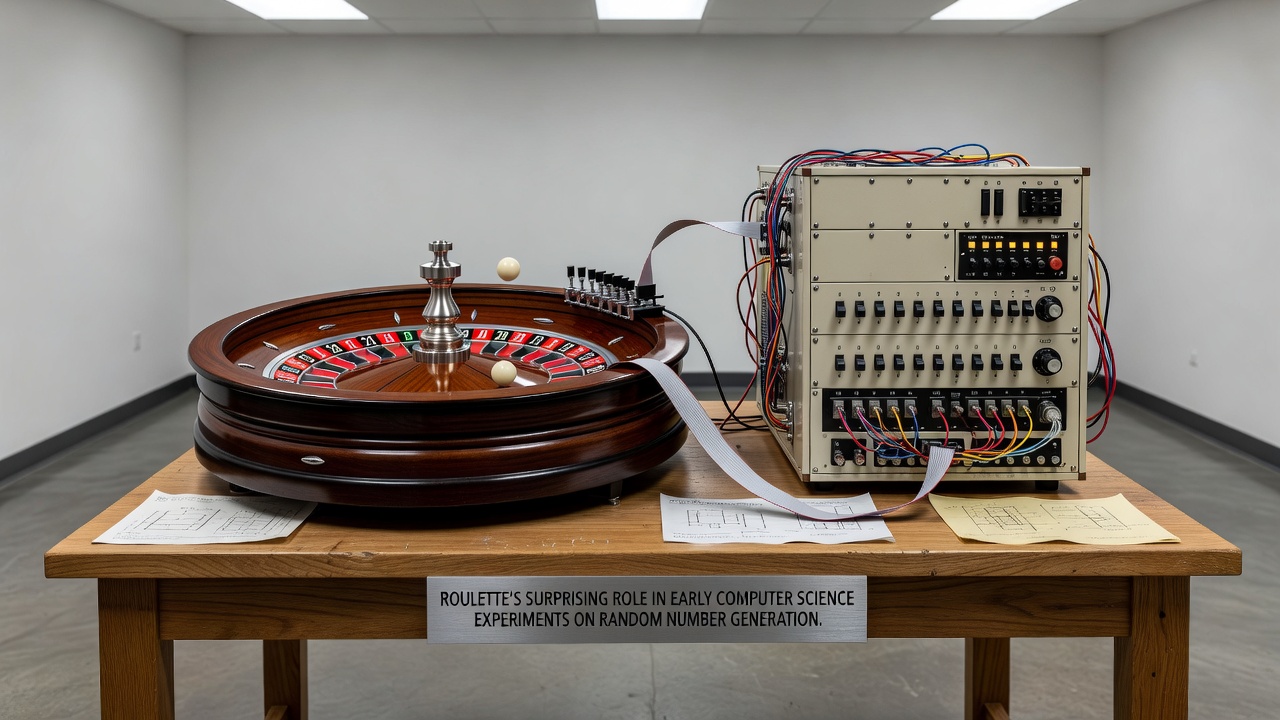 Mid-century computing lab with attached mechanical random source