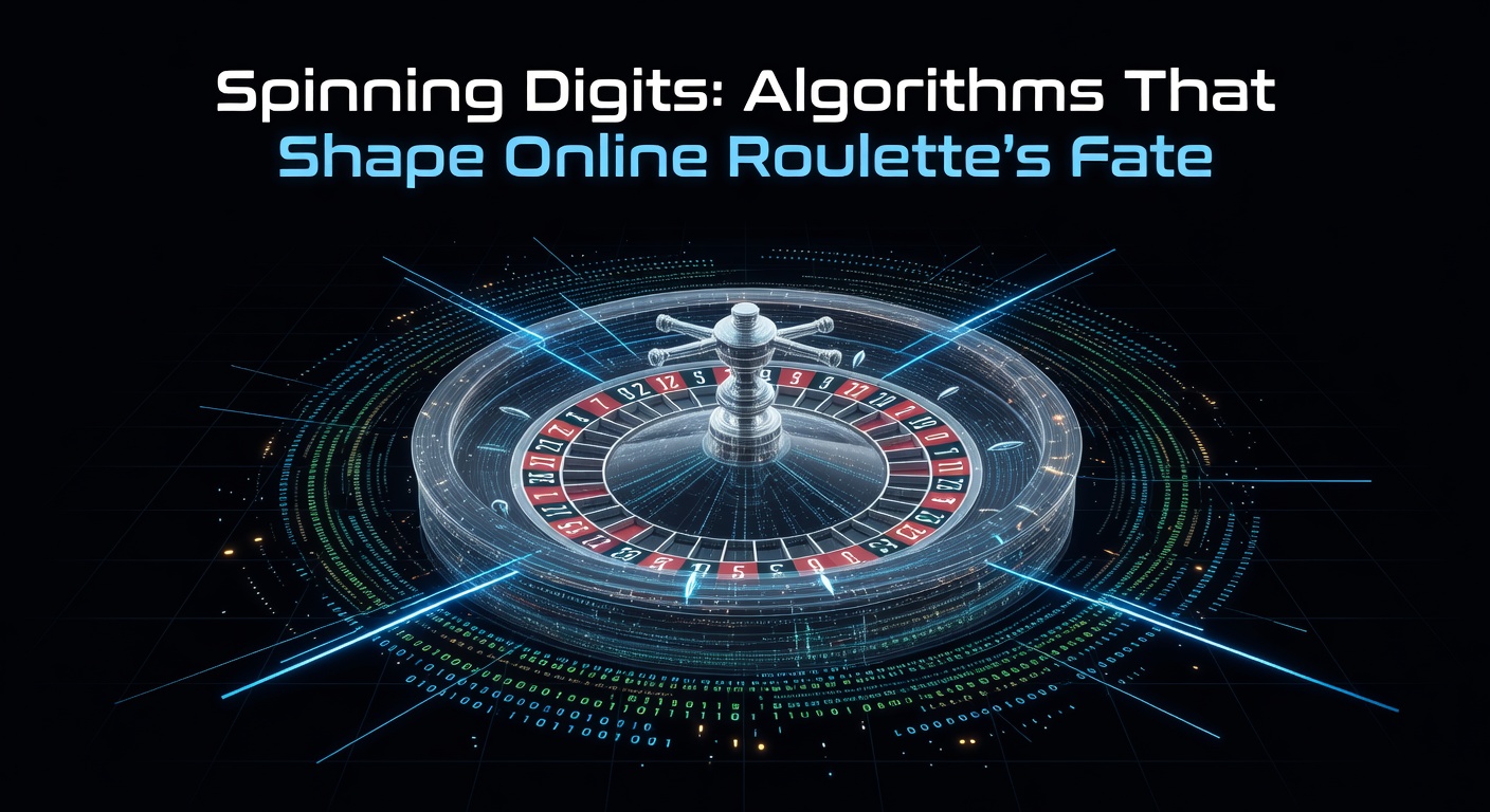 Digital visualization of roulette wheel algorithms generating random numbers in an online casino interface
