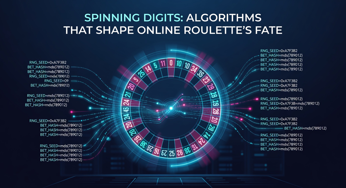 Close-up of code snippets and graphs illustrating PRNG outputs mapped to roulette outcomes