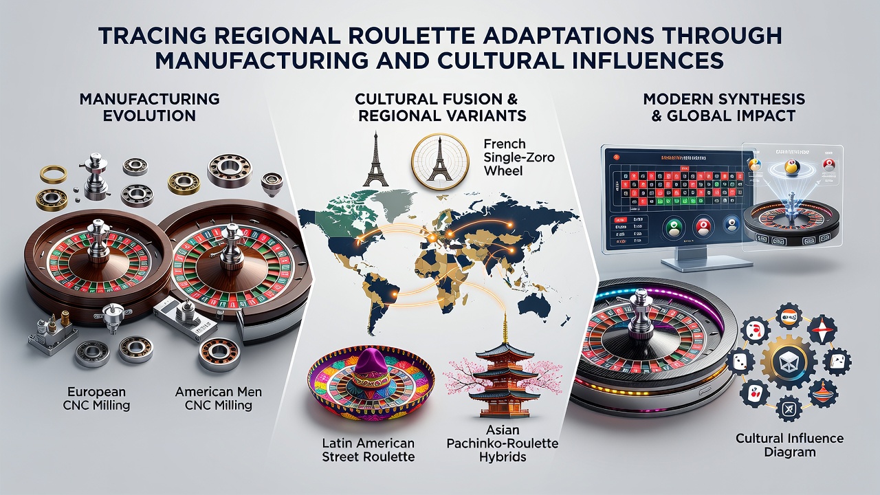 Modern roulette wheel assembly line in an Asian manufacturing facility with precision calibration equipment