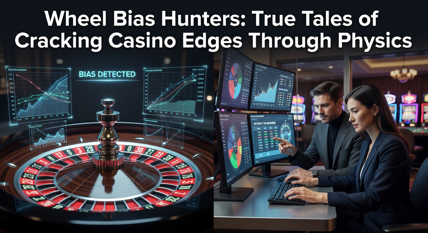 A vintage roulette wheel tilted slightly, illustrating physical imperfections that lead to bias in casino games